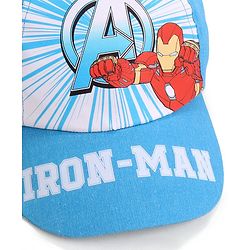 Babyhug Marvel  Summer Cap With Avengers Graphics - Blue
