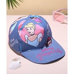 Babyhug Disney  Summer Cap With Disney PrincessPrint - Navy Blue
