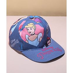 Babyhug Disney  Summer Cap With Disney PrincessPrint - Navy Blue