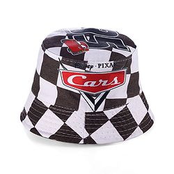 Babyhug Disney Summer Cap With Cars Graphics - White & Black