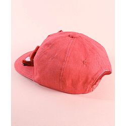 Babyhug Disney  Summer Cap With Minnie Mouse Graphics & Bow Applique - Red