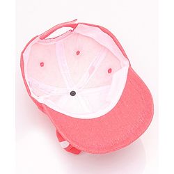 Babyhug Disney  Summer Cap With Minnie Mouse Graphics & Bow Applique - Red