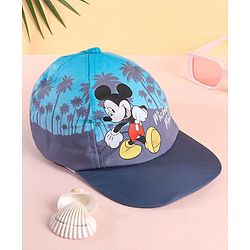 Babyhug Disney  Summer Cap With Mickey Mouse Graphics - Navy Blue