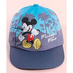 Babyhug Disney  Summer Cap With Mickey Mouse Graphics - Navy Blue