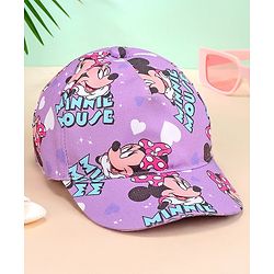 Babyhug Disney 100% Cotton Woven Summer Cap With Minnie Mouse Print - Blue