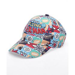 Babyhug Marvel Summer Cap With Spiderman Print - Multicolour