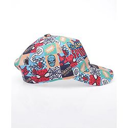 Babyhug Marvel Summer Cap With Spiderman Print - Multicolour