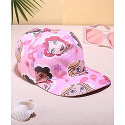 Babyhug Disney Summer Cap With Disney Princess Print - Pink