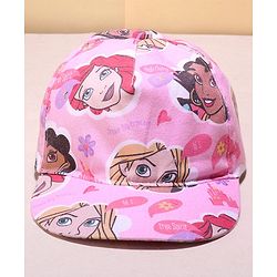 Babyhug Disney Summer Cap With Disney Princess Print - Pink