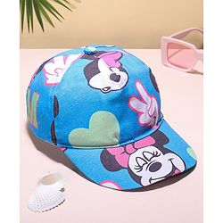 Babyhug Disney Summer Cap With Minnie Mouse   Print - Blue