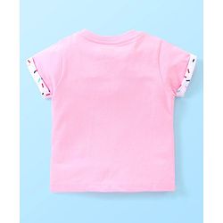 Babyhug Single Jersey Half Sleeves Shorts Night Suit Ice Cream Print - Pink