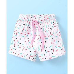 Babyhug Single Jersey Half Sleeves Shorts Night Suit Ice Cream Print - Pink