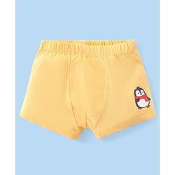 Babyhug 100% Cotton Knit Antibacterial Trunks  with Striped & Penguin Print  Pack of 5 - Red White &  Blue