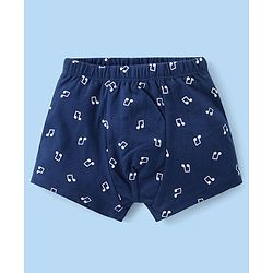 Babyhug 100% Cotton Knit Antibacterial Trunks  with Striped & Penguin Print  Pack of 5 - Red White &  Blue