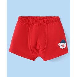 Babyhug 100% Cotton Knit Antibacterial Trunks  with Striped & Penguin Print  Pack of 5 - Red White &  Blue