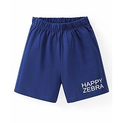Babyhug Single Jersey Half Sleeves Shorts Night Suit Zebra Print - Red & Navy Blue