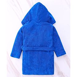Babyhug Marvel Terry Knit Full Sleeves Hooded Bath Robe With  Pockets & Avengers Graphics - Blue