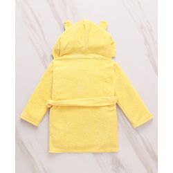 Babyhug Disney Hooded Bath Robe with Pockets & Winnie The Pooh Graphics - Yellow