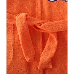 Babyhug Disney Terry Knit Hooded Full Sleeves Bath Robe With Pockets and Chip N Dale Graphics - Orange