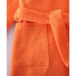 Babyhug Disney Terry Knit Hooded Full Sleeves Bath Robe With Pockets and Chip N Dale Graphics - Orange