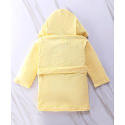 Babyhug Disney Terry Knit Hooded Bath Robe With Pockets & Lion King Graphics - Yellow