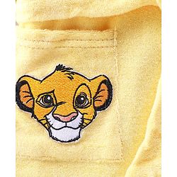 Babyhug Disney Terry Knit Hooded Bath Robe With Pockets & Lion King Graphics - Yellow