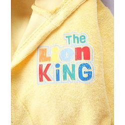 Babyhug Disney Terry Knit Hooded Bath Robe With Pockets & Lion King Graphics - Yellow