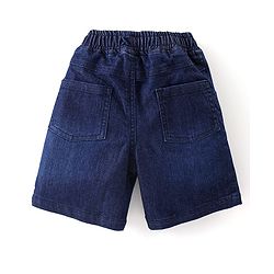 Babyhug Single Jersey Knit Half Sleeves T-Shirt & Denim Short Set with Palm Tree Print - Orange & Blue
