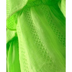 Babyhug Cotton Sleeveless Layered Textured Frock with Frill Detailing - Lime Green
