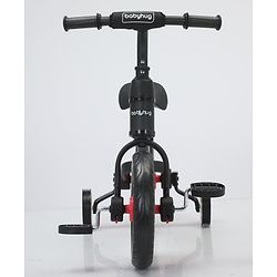 Babyhug 2 -1 Balance Bicycle 12 Inches - Red| Adjustable Seat Height| Removable Training Wheels| Removable Pedals| Puncture Proof Tyre
