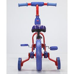 Babyhug 2 -1 Balance Bicycle 12 Inches - Red & Navy| Adjustable Seat Height| Removable Training Wheels| Removable Pedals| Puncture Proof Tyre