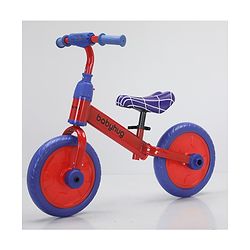 Babyhug 2 -1 Balance Bicycle 12 Inches - Red & Navy| Adjustable Seat Height| Removable Training Wheels| Removable Pedals| Puncture Proof Tyre