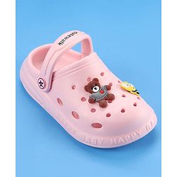 Cute Walk by Babyhug Slip On Clogs With Back Strap Closure & Appliques - Pink