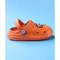 Cute Walk by Babyhug Slip On Clogs Teddy Bear Applique - Orange