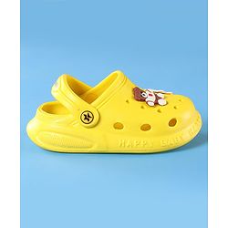 Cute Walk by Babyhug Clogs With Backstrap Closure Teddy & Rocket Applique -  Yellow