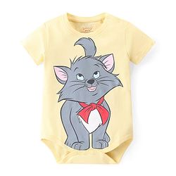 Babyhug Disney Interlock Cotton Knit Half Sleeves Onesies with Aristocat Marie Graphics Pack Of 3 - Multicolour
