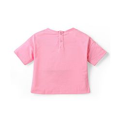 Babyhug Disney Cotton Knit Half Sleeves Top with Minnie Mouse Graphics - Pink
