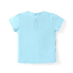 Babyhug Disney Cotton Knit Half Sleeves Top with Minnie Mouse Graphics - Blue