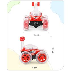 Babyhug Remote Control 360 Degree Twisting Stunt Red Car| 1:24 Scale Rechargeable Car with Lights| Gifting Car for 4 years + Kids| BIS Certified