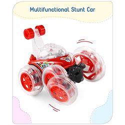 Babyhug Remote Control 360 Degree Twisting Stunt Red Car| 1:24 Scale Rechargeable Car with Lights| Gifting Car for 4 years + Kids| BIS Certified