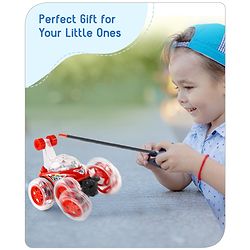 Babyhug Remote Control 360 Degree Twisting Stunt Red Car| 1:24 Scale Rechargeable Car with Lights| Gifting Car for 4 years + Kids| BIS Certified