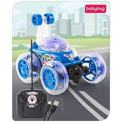 Babyhug Remote Control 360 Degree Twisting Stunt Red Car| 1:24 Scale Rechargeable Car with Lights| Gifting Car for 4 years + Kids| BIS Certified