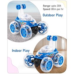 Babyhug Remote Control 360 Degree Twisting Stunt Red Car| 1:24 Scale Rechargeable Car with Lights| Gifting Car for 4 years + Kids| BIS Certified