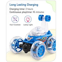 Babyhug Remote Control 360 Degree Twisting Stunt Red Car| 1:24 Scale Rechargeable Car with Lights| Gifting Car for 4 years + Kids| BIS Certified