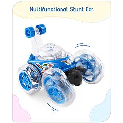 Babyhug Remote Control 360 Degree Twisting Stunt Red Car| 1:24 Scale Rechargeable Car with Lights| Gifting Car for 4 years + Kids| BIS Certified