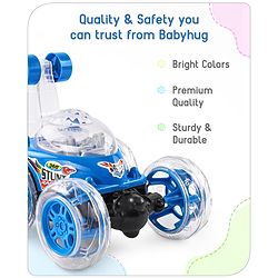 Babyhug Remote Control 360 Degree Twisting Stunt Red Car| 1:24 Scale Rechargeable Car with Lights| Gifting Car for 4 years + Kids| BIS Certified