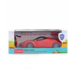 Babyhug Remote Control 1:16 Scale Openable Door Battery Operated Red Racing Car| USB-Cable Rechargeable Sports Car| High Speed Car with Long Lasting Battery and Bright LED Lights| BIS Certified| 3 Years+