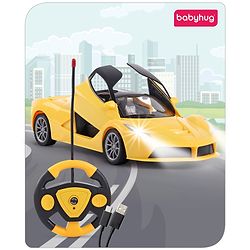 Babyhug Remote Control 1:16 Scale Openable Door Battery Operated Red Racing Car| USB-Cable Rechargeable Sports Car| High Speed Car with Long Lasting Battery and Bright LED Lights| BIS Certified| 3 Years+