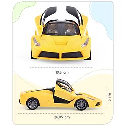 Babyhug Remote Control 1:16 Scale Openable Door Battery Operated Red Racing Car| USB-Cable Rechargeable Sports Car| High Speed Car with Long Lasting Battery and Bright LED Lights| BIS Certified| 3 Years+