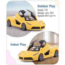 Babyhug Remote Control 1:16 Scale Openable Door Battery Operated Red Racing Car| USB-Cable Rechargeable Sports Car| High Speed Car with Long Lasting Battery and Bright LED Lights| BIS Certified| 3 Years+